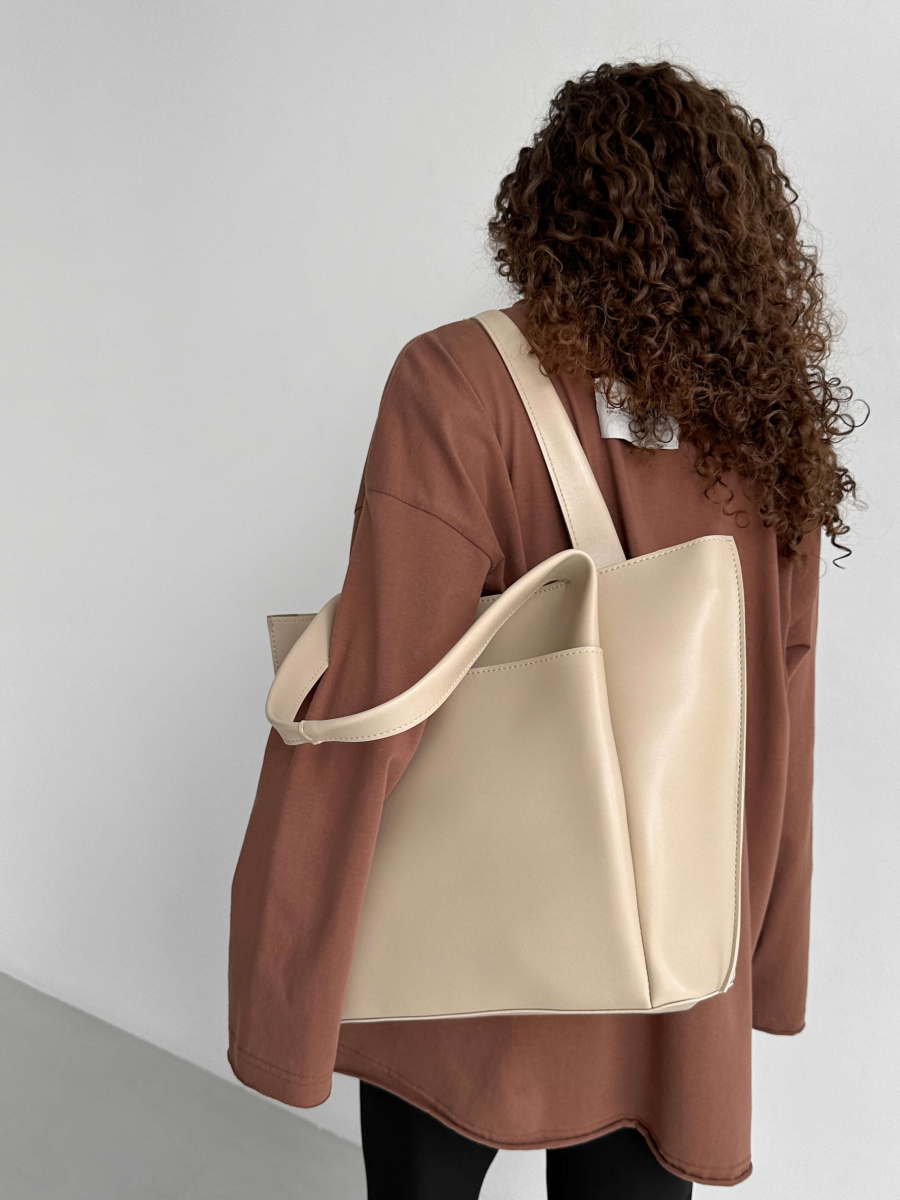 Сумка-шопер РІАННА бежева LEMAN LM3041-3