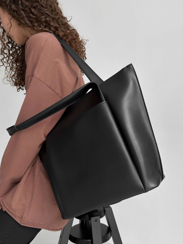 Сумка-шопер РІАННА чорна LEMAN LM3041-5