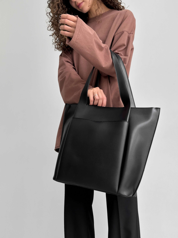 Сумка-шопер РІАННА чорна LEMAN LM3041-5