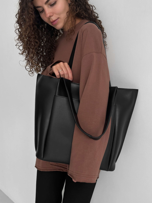 Сумка-шопер РІАННА чорна LEMAN LM3041-5