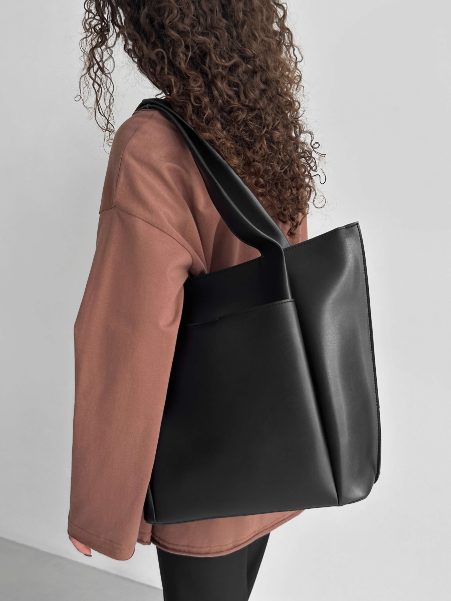 Сумка-шопер РІАННА чорна LEMAN LM3041-5