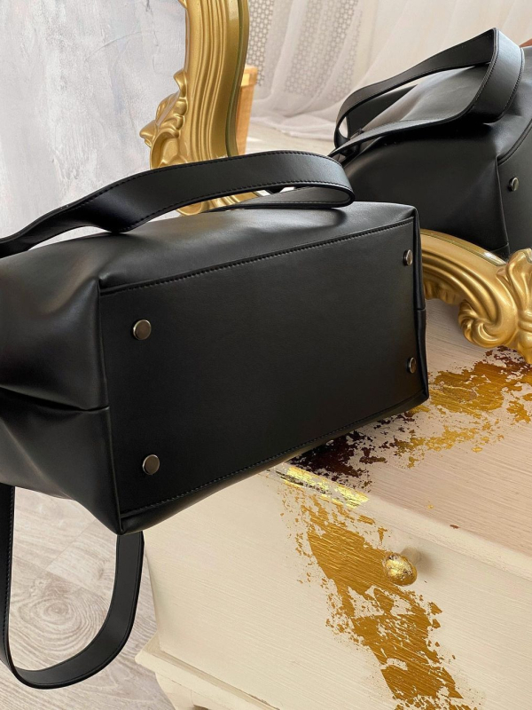 Містка сумка-шопер МЕГАН чорна LEMAN LM4343-1