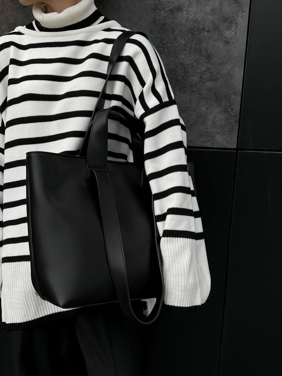 Містка сумка-шопер МЕГАН чорна LEMAN LM4343-1