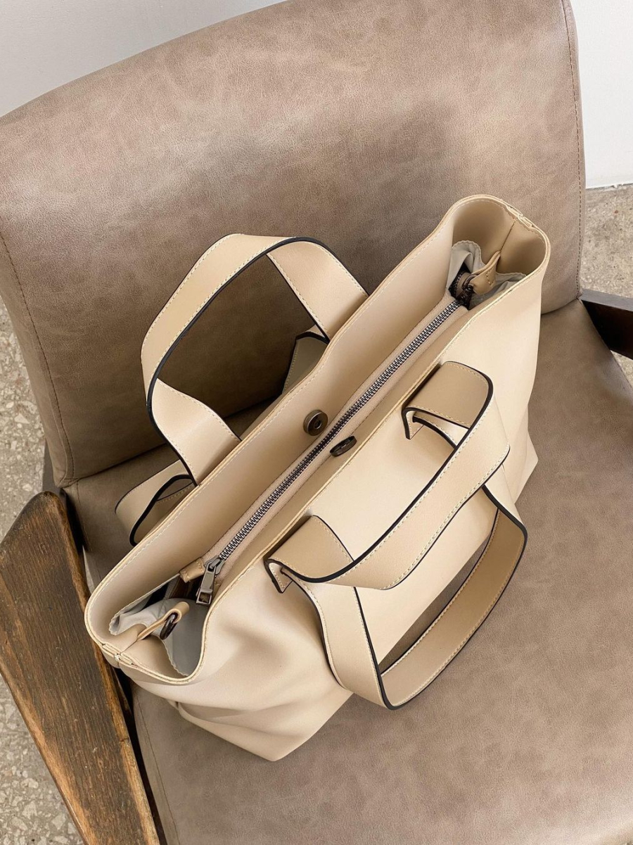 Містка сумка-шопер МЕГАН бежева LEMAN LM4343-2