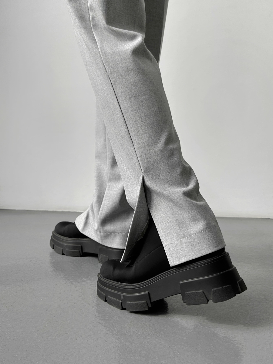 Штани з розрізами з боків світло-сірі LEMAN LM4546-2