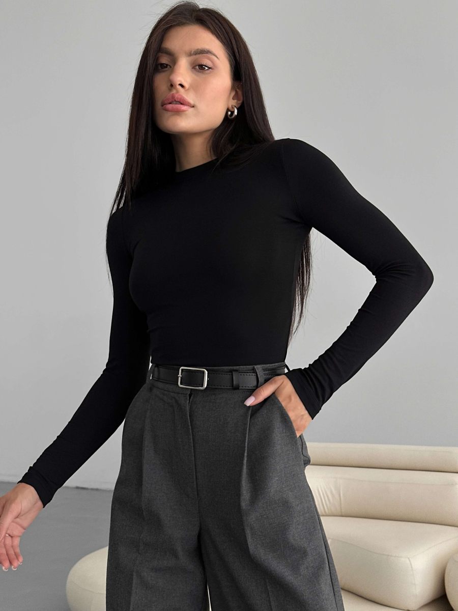 Обтягивающий лонгслив черный LEMAN LM4646-1