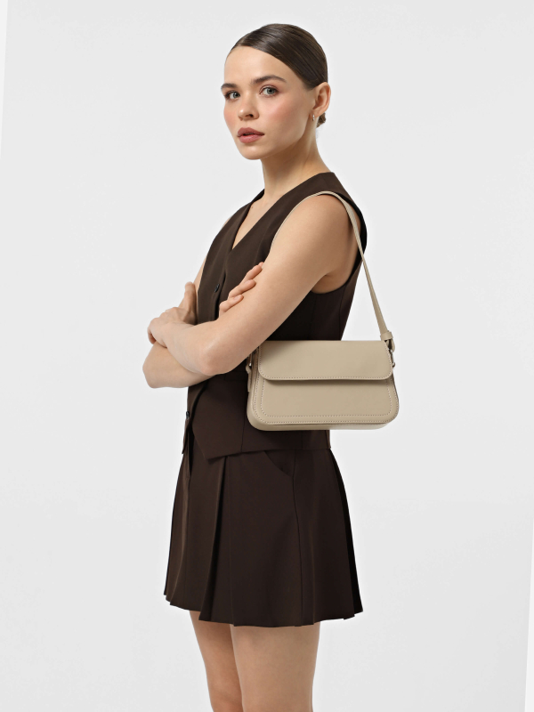 Клатч-багет АДЕЛЬ бежевий LEMAN LM4681-8