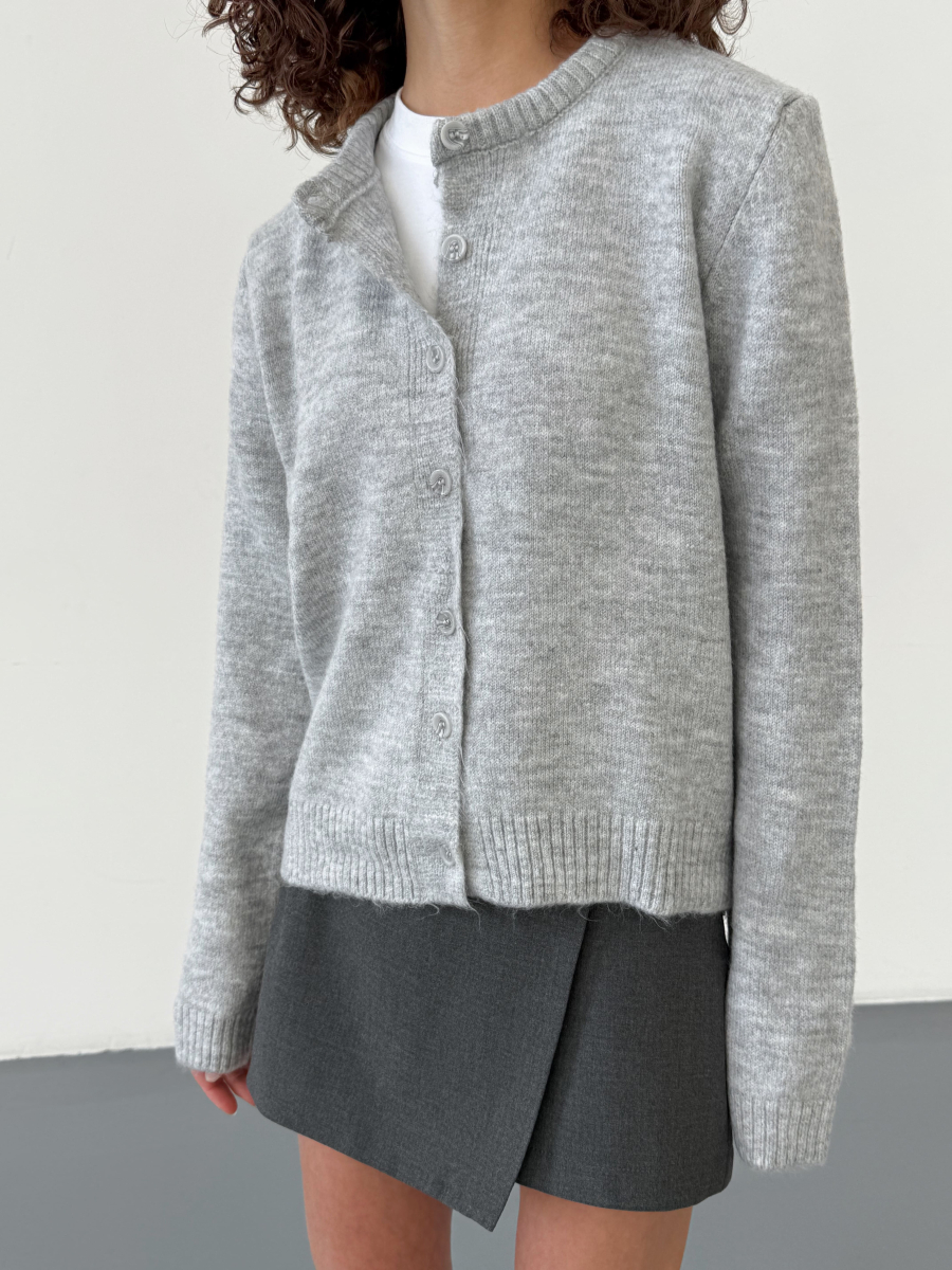 Кардиган базовый светло-серый LEMAN LM4743-2