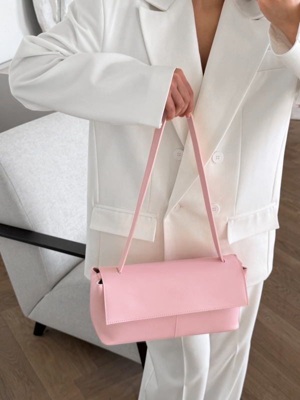 Клатч-багет МАДЛЕН ніжно-рожевий LEMAN LM4871-1