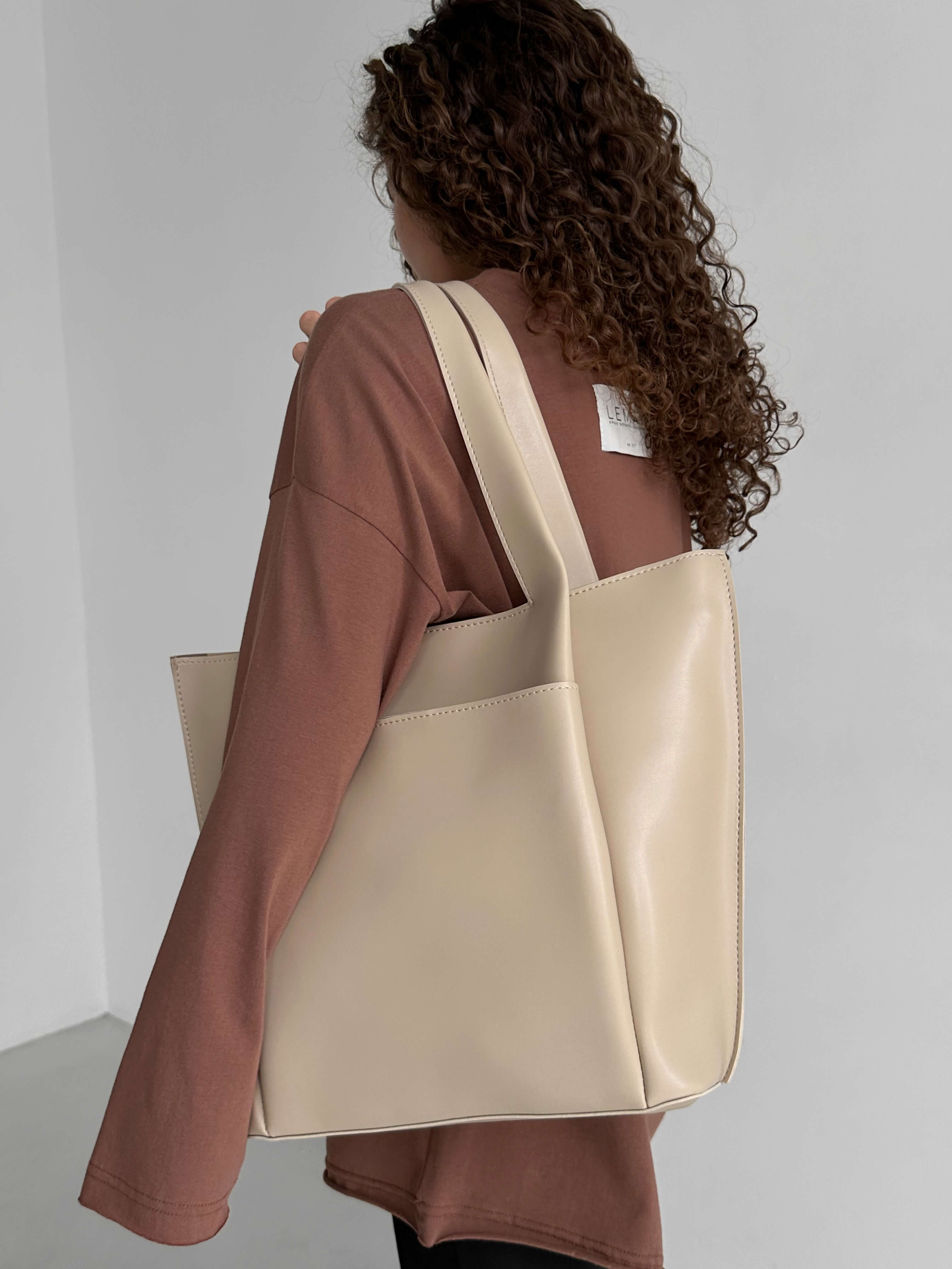 Сумка-шопер РІАННА бежева LEMAN LM3041-3